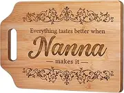 Giftasy Nanna Gifts, Nanna Birthday Gifts, Unique Handmade Engraved Bamboo Cutting Board, Kitchen Gifts for Nanna from Grandchildren, Presents for Nanna on Mother's Day Christmas