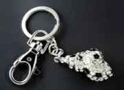NEW SEA CONCH SHELL SPARKLING CLEAR GENUINE CRYSTALS KEY CHAIN BAG PURSE CHARM
