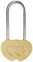 LIUSM 50mm Double Heart Padlock,Love Lock Without Key for Lovers Wedding,Valentines,Anniversary,Travel (NO Key)