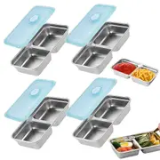 4Pcs Stainless Steel Grab and Go Snack Containers with Lids-Style 2