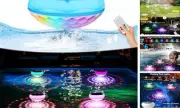 2-in-1 Solar Powered USB Rechargeable Floating Pool Lights, 6.69 Inch 4 PCS