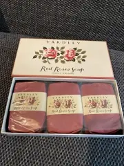 Yardley Vintage Red Roses Soap set 3 (unused)