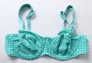 Panache Swim Women's Olivia Full Cup Bikini Top AC2 Green Gingham Size 36D NWT