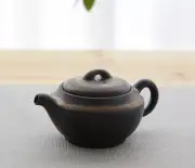 Black Vintage Japanese Teapot Ceramic Pottery Gongfu Small Pot Drinkware 190ml