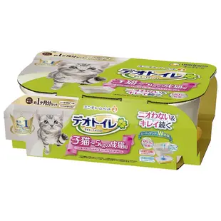 【Unicharm 嬌聯】日本 消臭大師 雙層貓砂盆 半罩式 幼貓專用 寬敞舒適型 米白色 希臘藍 曜石黑－寵物執行長