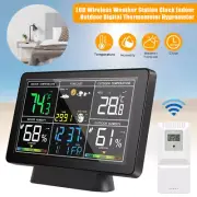 Digital LCD Indoor & Outdoor Weather Station Wireless Thermometer Clock Calendar