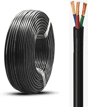 3 Core 0.5-2.5mm² RVV CCC Certification Flexible Power Cable Low Voltage Oxygen-Free Copper PVC Sheath for Industrial Machinery & Electronics(50ft,1.5mm2)