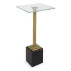 Bowery Hill Contemporary 24"H x 11"W x 11"D Accent Marble Table in Black
