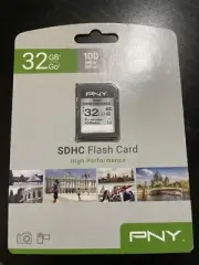 PNY SDHC FLASH CARD 32GB HIGH PERFORMANCE MEMORY CARD 100MB/S CLASS 10 UHS-1 NEW