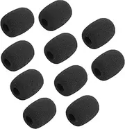 Geekria for Creators Foam Windscreen for 3/8'' (10mm) Diameter Microphones, Antipop Windshield, Mic Wind Cover, Sponge Foam Filter Compatible with HyperX, Astro, Bose (Black / 10 Pack)