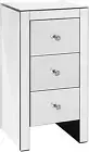Bedside Table Mirrored Side Tables Storage Small Narrow Desk Chest of Drawers, w