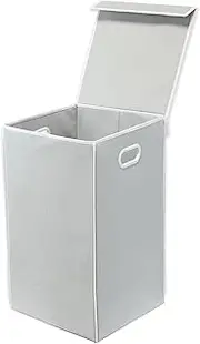 SimpleHouseware Foldable Laundry Hamper Basket with Removable Laundry Bag and Lid, Grey