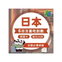 在飛比找momo購物網優惠-【太金網卡】日本6天每日2GB高速流量吃到飽(上網卡)