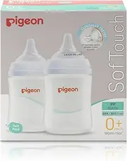 Pigeon SofTouch 3 Baby Bottle for 0+ Months Babies, BPA & BPS-Free, 160ml, PP, Twin Pack