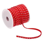 65.6ft Studded Faux Suede Cord Rope 5mm with Rivets, Red Silver