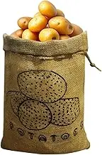 Dual Dou Burlap potato storage,Reusable Storage Sack with Drawstring,Reusable Produce Bags Keeper for Freshness,16 * 12inch