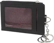 HOODANCOS Pu Card Holder with Keychain Wallet Id Card Holder Bus Stylish Keyring Design for Business Daily Use Capacity