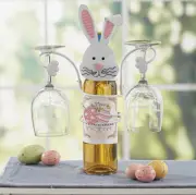 The Lakeside Collection Easter Bunny Wine or Beverage Bottle White