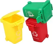 HEALSOPTHY Cute Mini Garbage Cans Set 3pcs Children's Desktop Recycling Bins Toy Trash Can for Boys and Girls Learning Toy for Preschool