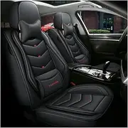 Universal Car Seat Cover for Dacia Logan/Logan Mcv/Logan Mcv Fiskal/Logan Mcv Stepway, Leather 5 Seat Protector - Black
