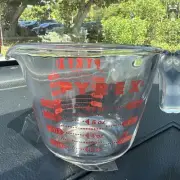 Pyrex Glass Measuring Liquid 1 Cups 250ml Handle Red Lettering USA