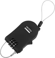 Sosoport Chain Lock Combination Padlock Durable Steel Wire Keyless Travel Security for Luggage Bags Trolley Cases Versatile Design Black Finish for Small Bikes and Outdoor Use