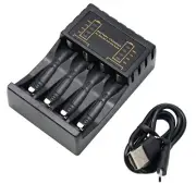 Sleek and Modern 4 Slot Charger for NiMH NiCD For AA For AAA Batteries