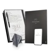 Rocketbook New Core Reusable Spiral Notebook, Letter Size 8.5X11, Black - Lined
