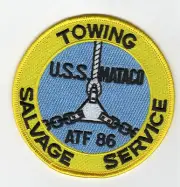 USS Mataco ATF-86 Fleet Tug Boat - Towing Salvage Service BC Patch Cat No C6403