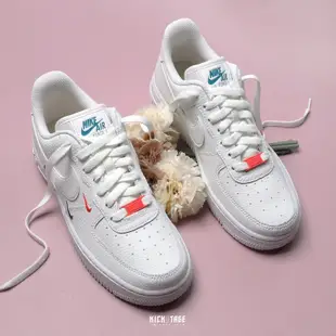 NIKE AIR FORCE 1 AF1 桃紅綠 南灣 雙勾 小勾 全白 藍刺繡 休閒鞋 女鞋【CT1989-101】