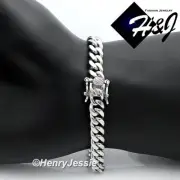 7.5"-11"MEN Stainless Steel 7mm Silver Miami Cuban Curb Link Chain Bracelet*154