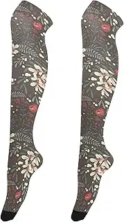[Caihoyu] Women'S Over-Knee Socks Breathable Long Thigh High Socks Tall Thigh High Socks for Special Occasions Whimsical Winter Foliage, Whimsical Winter Foliage