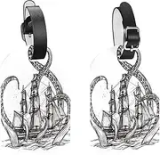 [WOSHJIUK] Luggage Tags,2 Pack Labels Suitcase Tags,Devilfish Pirate Sailboat,Luggage Tags Privacy Protection Travel Bag Tag