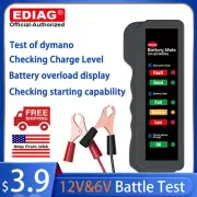 Car Battery Tester Voltmeter Charging System Analyzer For 12V & 6V 100-2000CCA