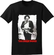 The Texas Chainsaw Massacre Leatherface Horror Movie Mens T-Shirt Unisex tee Black Medium