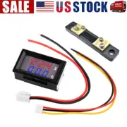DC 100V 0-50A Voltmeter Ammeter LED Dual Digital Volt Amp Meter Gauge with Shunt
