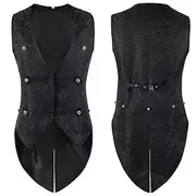 Men's Medieval Vest Vampire Plague Doctor Retro Vintage Punk Gothic Renaissance Steampunk Vest Jacket Tailcoat Men's Costume Vest Halloween