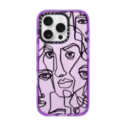 iPhone 16 Pro Impact Case FACE MOSAIC SKETCH 4 CLEAR CASE IPHONE, ABSTRACT MINIMAL PEOPLE MEN ILLUSTRATION By Ebi Emporium