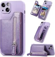 Compatible with Samsung Galaxy S10e G970F Case,Compatible with Samsung Galaxy S10e G970F Zipper Card Slots Magnet Kickstand Phone Case Purple