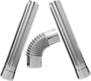 KALLORY 3pcs Stainless Steel Chimney Flue Vent Set with Elbow Tube for Water Durable Heat Resistant Installation
