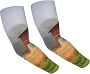 [FHEDVBN] Farm with deer Arm Sleeves Compression Arm Covers for Men Women Outdoor Sun Sleeves Cooling Sports Sleeve, Black