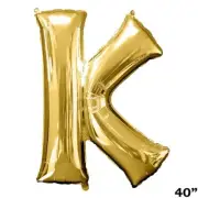 40" GOLD Letter K Mylar Foil Balloon 1 pc Party BackDrop Decorations Supply