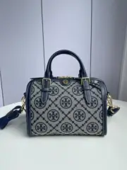 Tory Burch T Monogram Boston Bag Blue Large outlet new