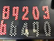 ! PICK ONE NOS VINTAGE OLD SCHOOL CHECKERED # FOR NUMBER PLATE BMX RACING ONE