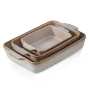 9x13 Baking Dish Set, Large Casserole Dishes for Oven, Ceramic Bakeware Set