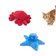 Cat Catnip Toys, 2Pcs Soft Crab&Starfish Plush Cat Toys for crab+starfish