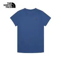 在飛比找PChome24h購物優惠-The North Face北面男女款藍色吸濕排汗舒適短袖T