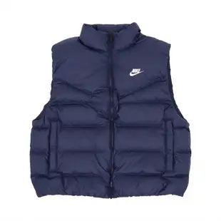 Nike 背心 NSW Windrunner 女款 藍 白 保暖 羽絨 立領 拉鍊口袋 外套 風衣 夾克 FZ1104-451