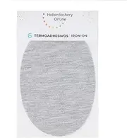 [Haberdashery Online] Iron-on Patches for Tracksuits and Sportive Clothing | 6 Elbow or Knee Patches 13,9 x 9,3 cms (210. Grey)