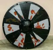 wooden Medieval Larp Warrior Wood & Steel Viking Round Armor Templar Shield